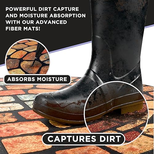 Miniatura 4 de ubdyo Tapete único en estilo para puerta delantera, tapete de pelo bajo para puerta delantera, entrada exterior, atrapa suciedad sucia, bienvenida