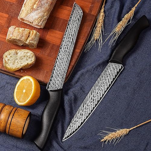 Miniatura 5 de Juego de cuchillos de cocina de 21 piezas con bloque afilador de cuchillos integrado, apto para lavavajillas, juego de bloques de cuchillos de acero