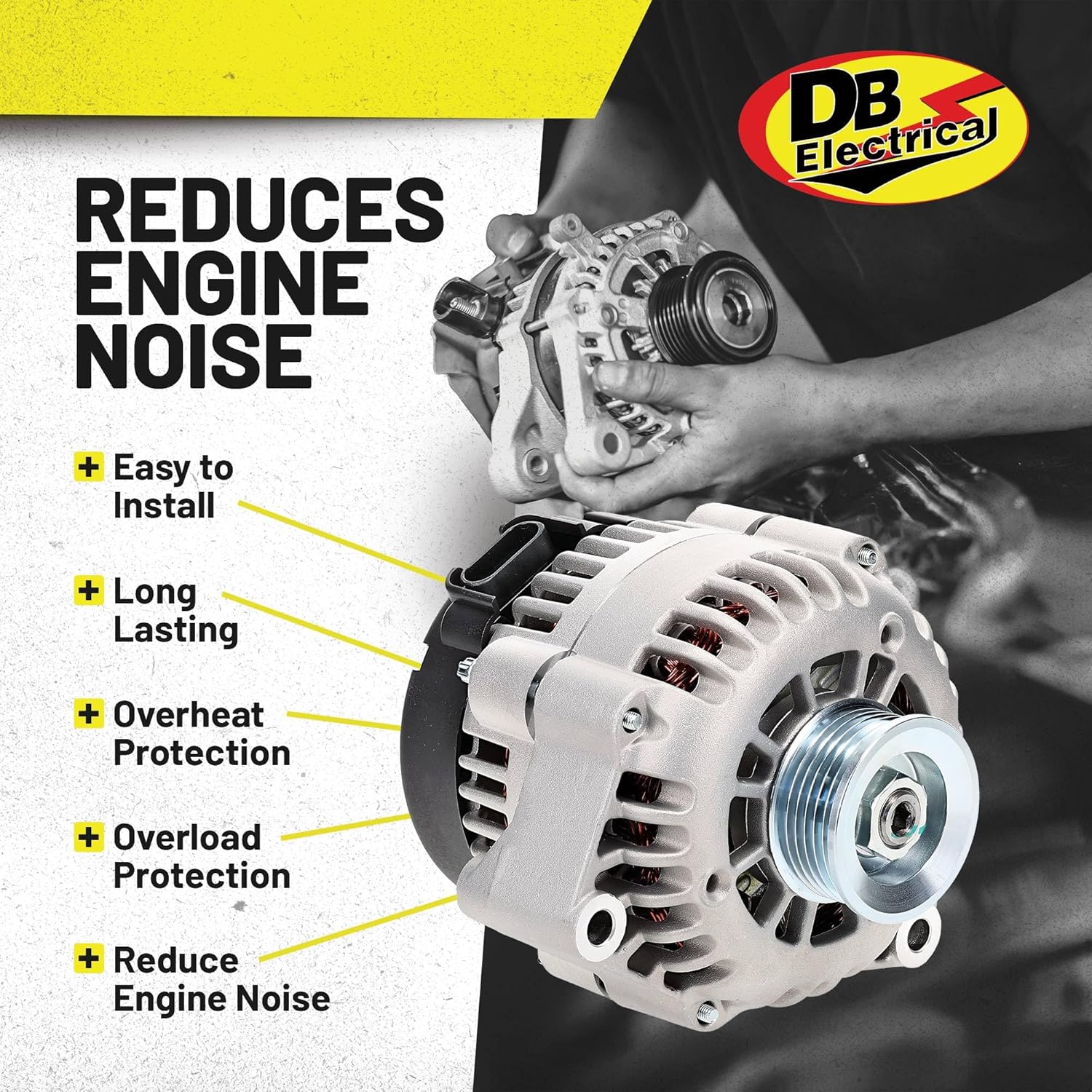 DB Electrical 400-12139 Alternator Compatible With/Replacement For Chevrolet Silverado 1500 HD 2003, 1500 2003-2005, Express Vans 2003-2005 90-01-4705N, 90-01-4705, 1-2320-21DR, 8247N (COLOR MAY VARY)