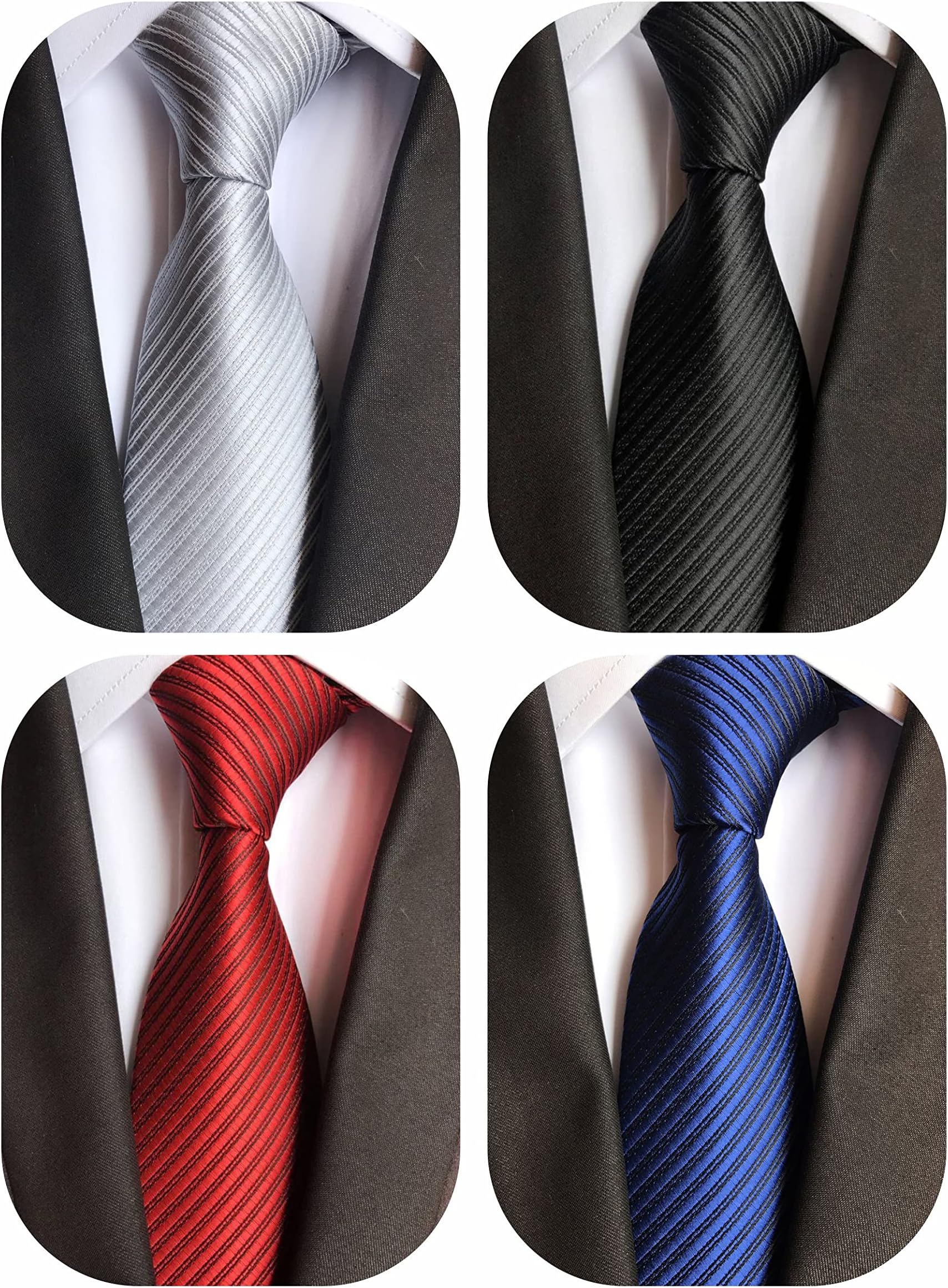 WeiShang Lot 6 PCS Classic Men's Silk Tie Necktie Woven JACQUARD Neck Ties