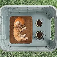 Vista 13 de YITAHOME Dog House Outdoor Plastic Doghouse Water Resistant Pet House with Adjustable Skylight and Elevated Base for Small, Medium, and Large Dogs