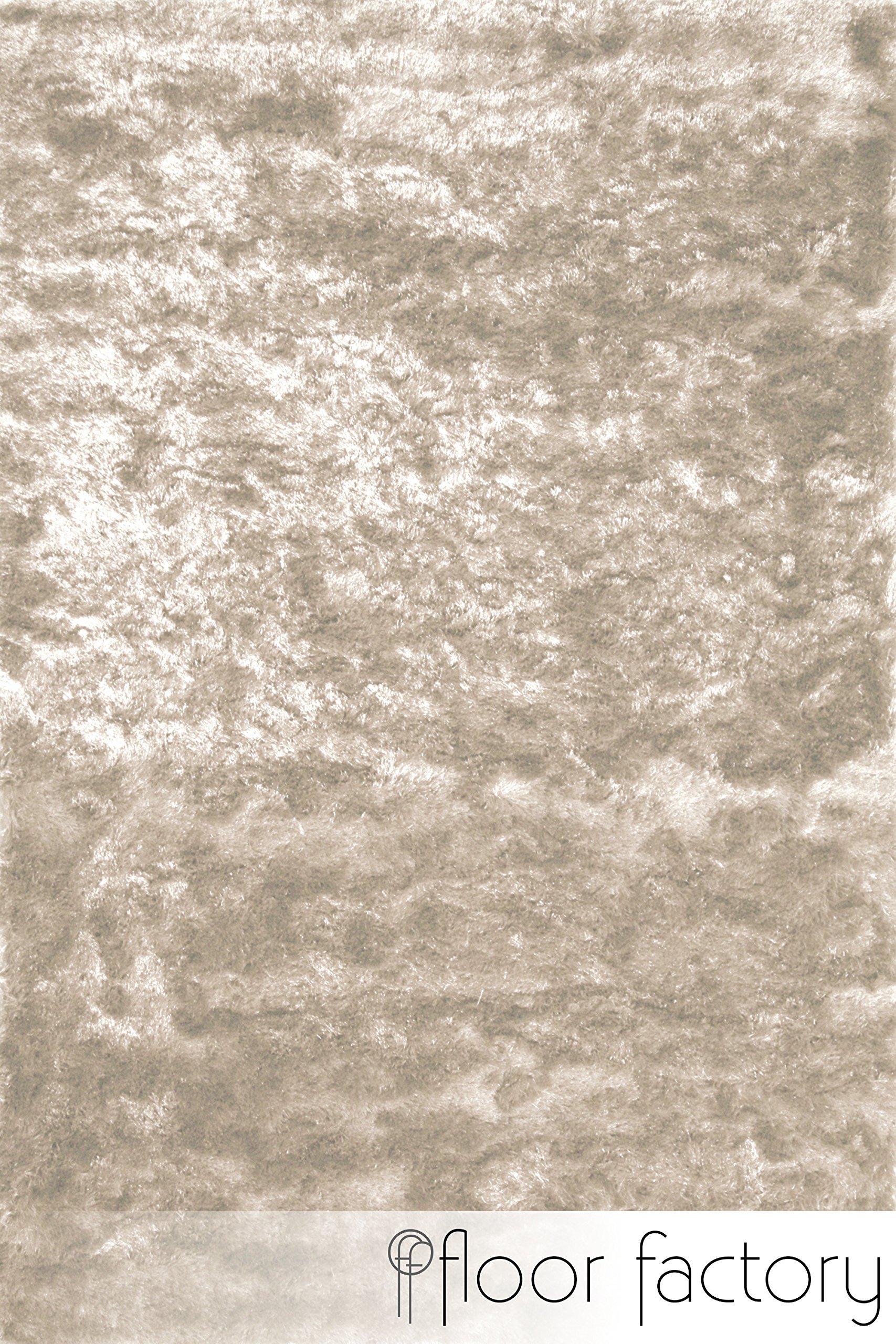floor factory Exklusiver Hochflor Shaggy Teppich Satin beige/Creme 80x150 cm - edler, seidig glänzender Teppich