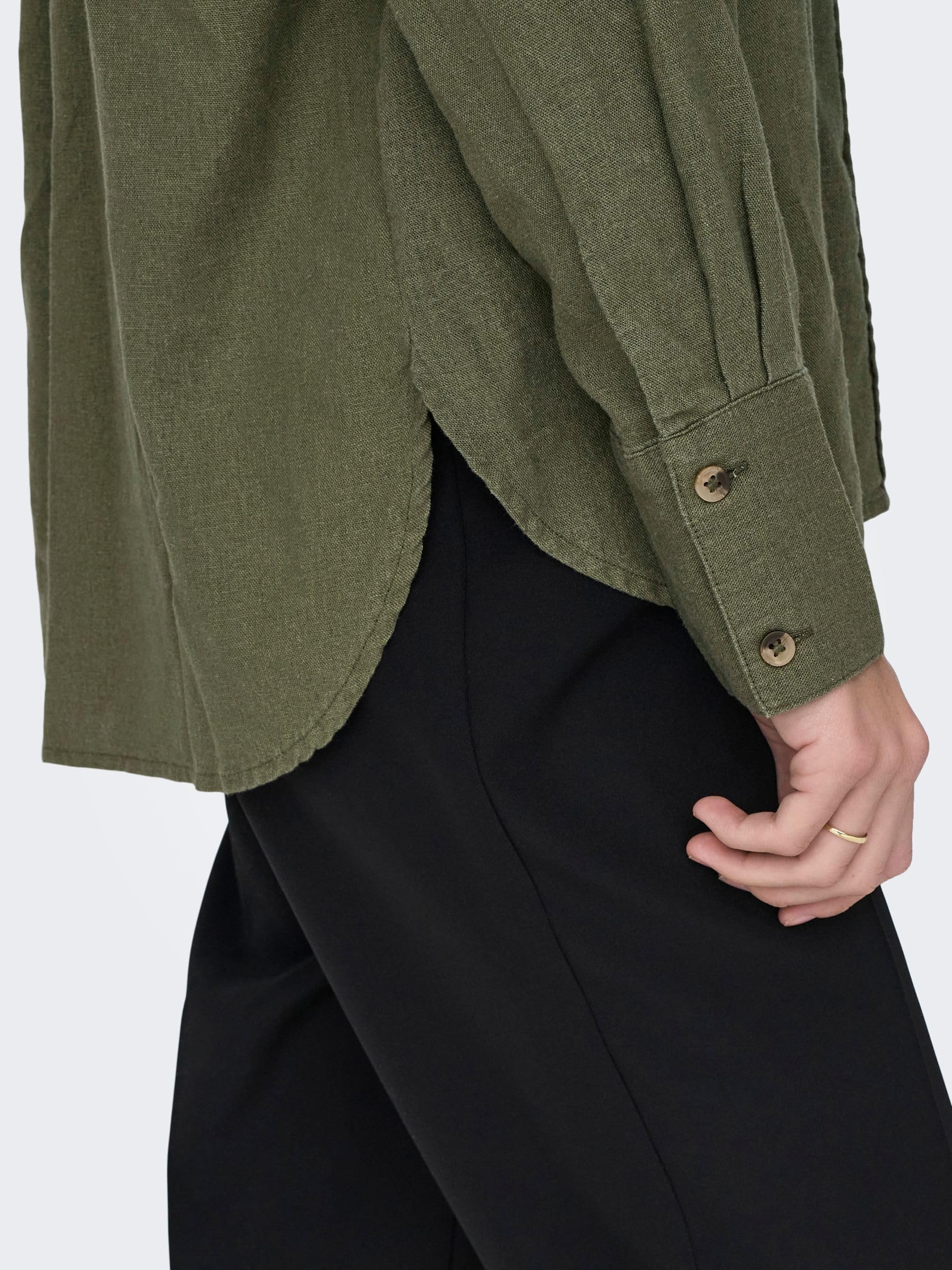 JDY SAY L/S Linen Loose Shirt WVN NOOS, Kalamata, M