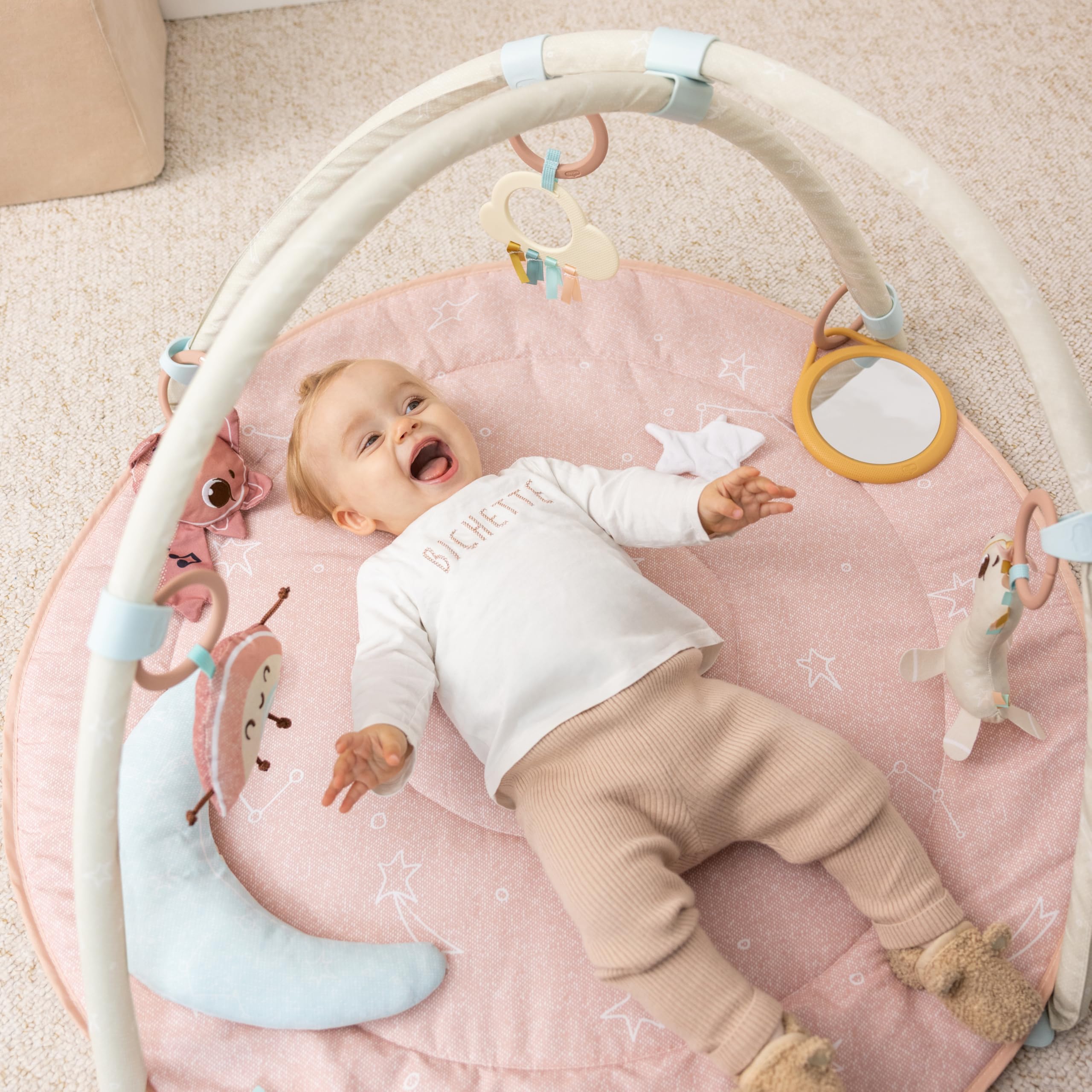 Tiny Love Developmental Gymini, Gimnasio de actividades con música para bebés, desde 0 meses, 20 actividades estimulantes, cometa musical y nube con textura, Unicorn Wonderlands