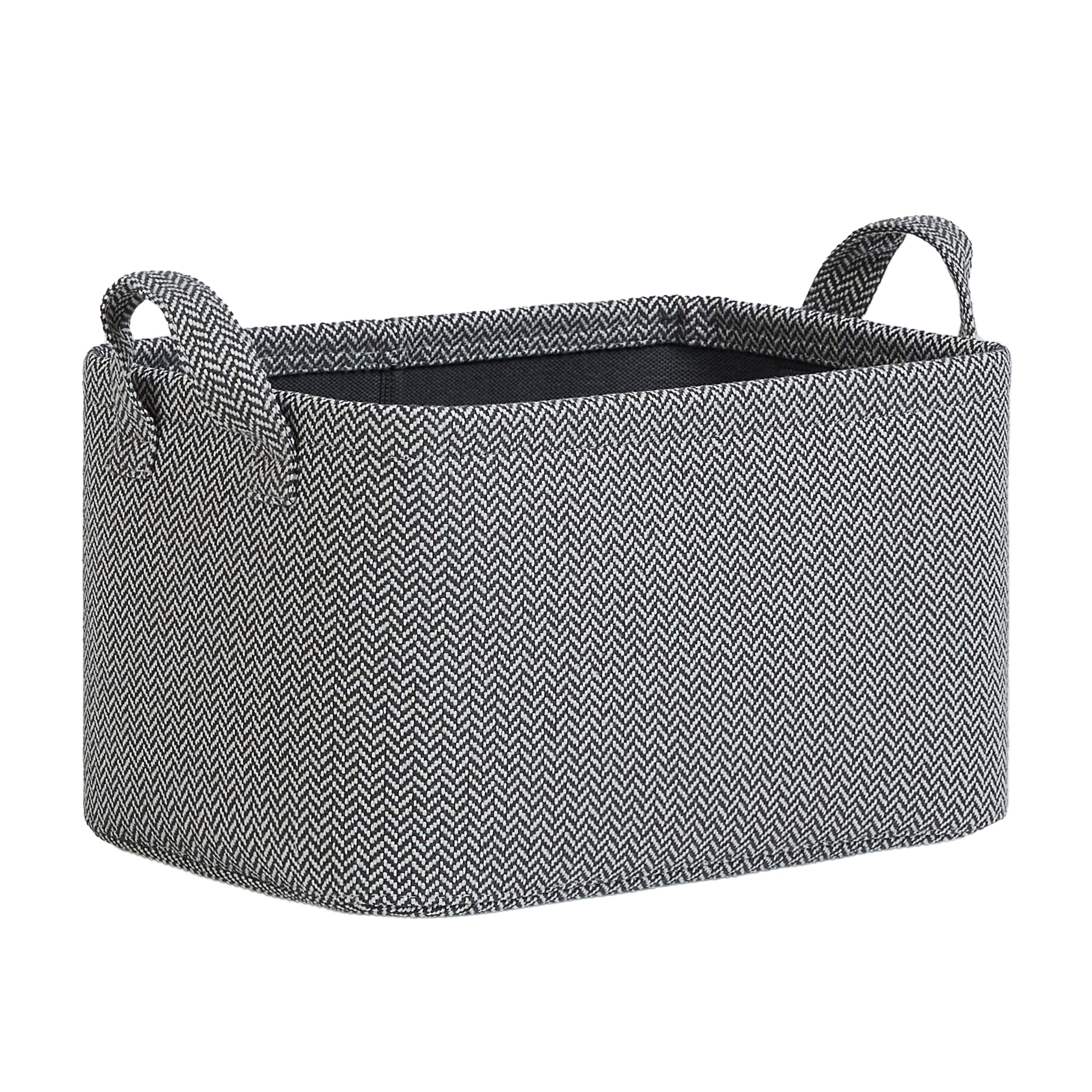 Ocean Home Textile Antrasit Renk Dokulu Kumaş Sepet 30 x 21 x 18 cm