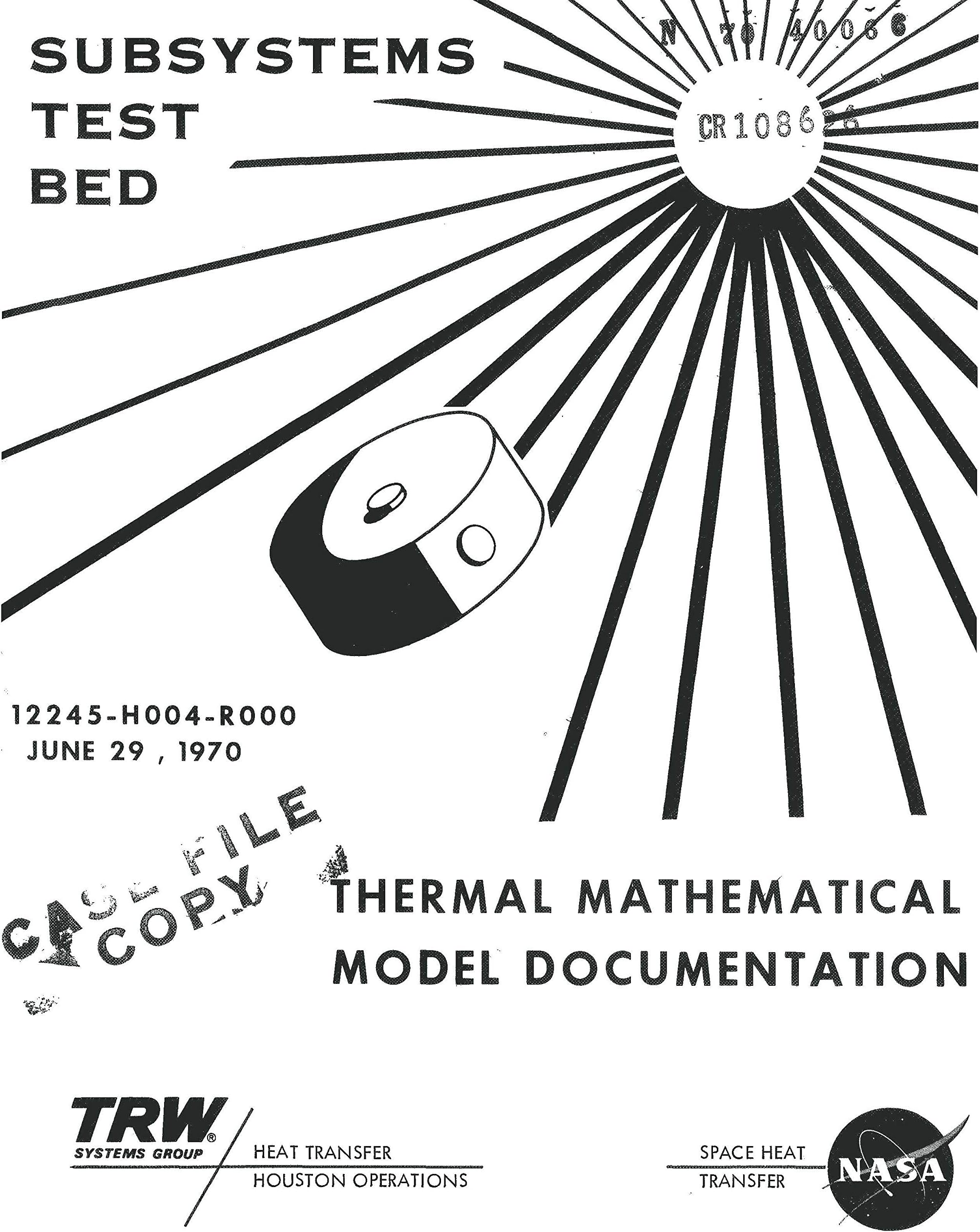 Subsystems Test Bed /STB/ Thermal Math Model /TMM/ documentation