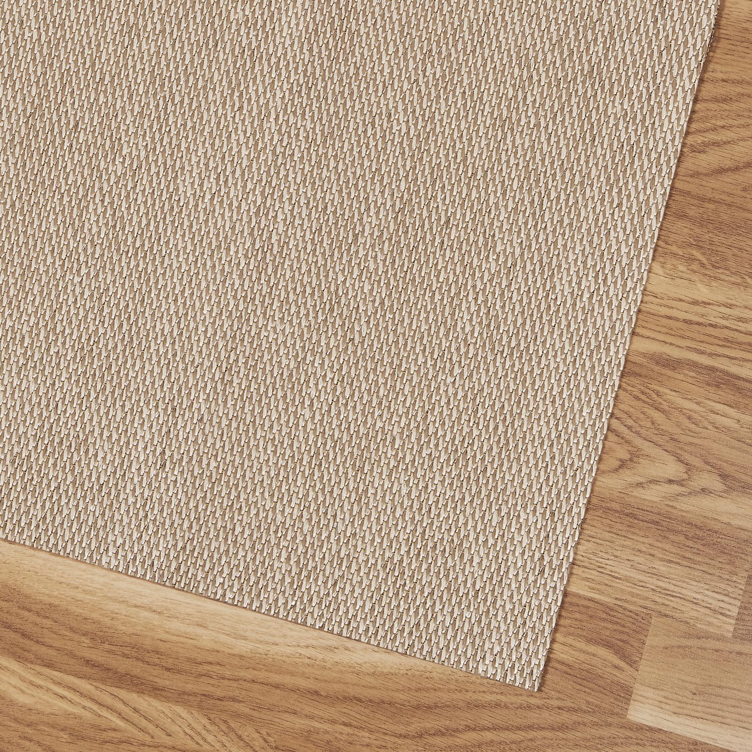 Tappeto Salotto Vinilico Antiscivolo, Lavabile e Resistente alle Macchie, Tessuto Intrecciato e Senza Pelo, Tappeto in Vinile Perfetto per Interni ed Esterni, STORESBASIC Beige 80x150