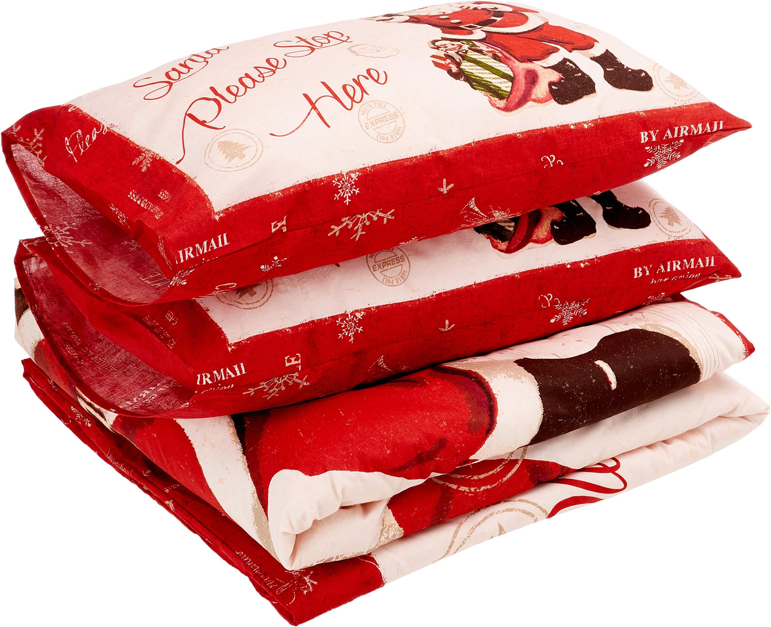 Catherine Lansfield Retro Santa Easy Care Double Duvet Set Multi