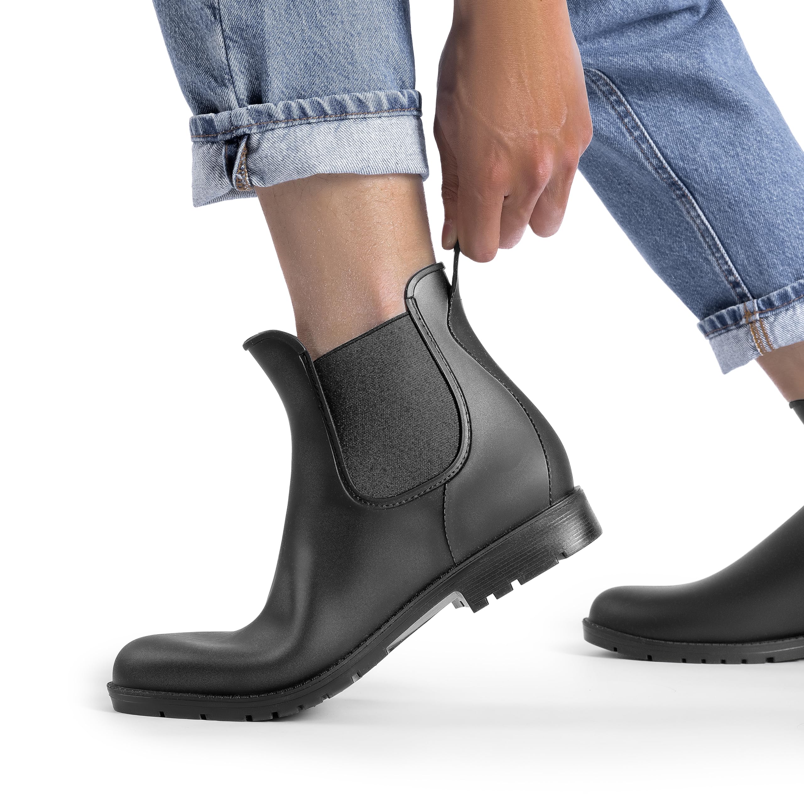 DREAM PAIRS Gummistiefel Herren Halbhoch Chelsea Boots Gummischuhe Herren Arbeitsschuhe Wasserdichte Stiefel