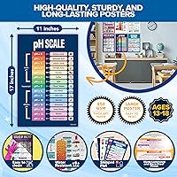 Vista 7 de Decorably 16 pósteres de química para el aula, escuela secundaria, 11 x 17 pulgadas, educativo laminado mate para pasillos, tablones de anuncios