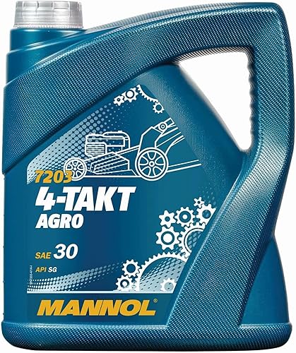 Aceite sintético para cortacésped SAE 30 de Mannol, lubricante para generador, aceite de motor pequeño de 4 tiempos premium, 4 litros