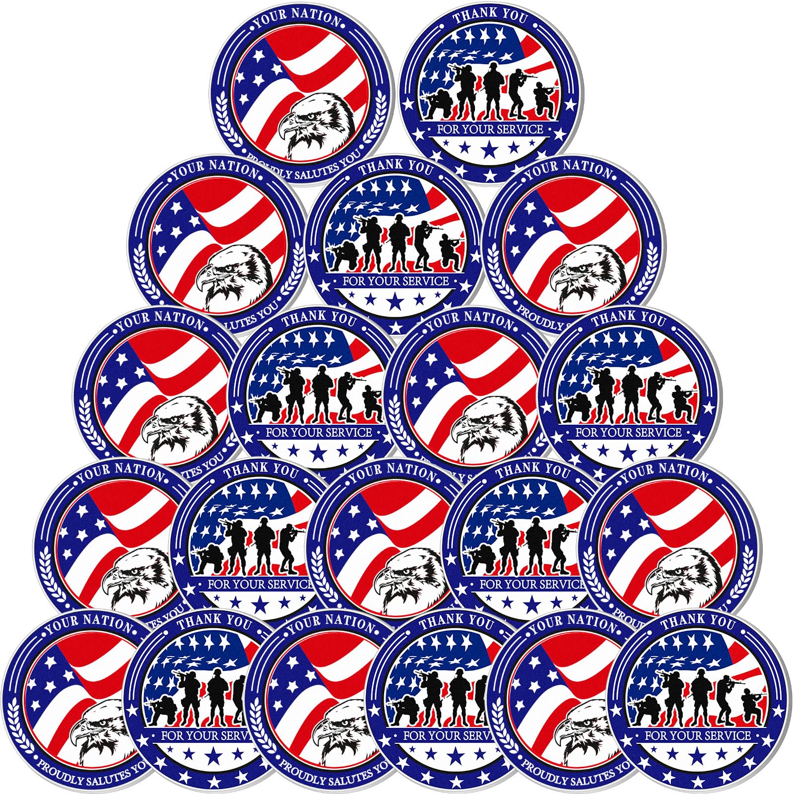 Huquary 20 Pcs Military Challenge Coins Veteran Thank You for Your Service Coins Veterans Day Gifts Military Challenge Gifts Bulk for Men Women