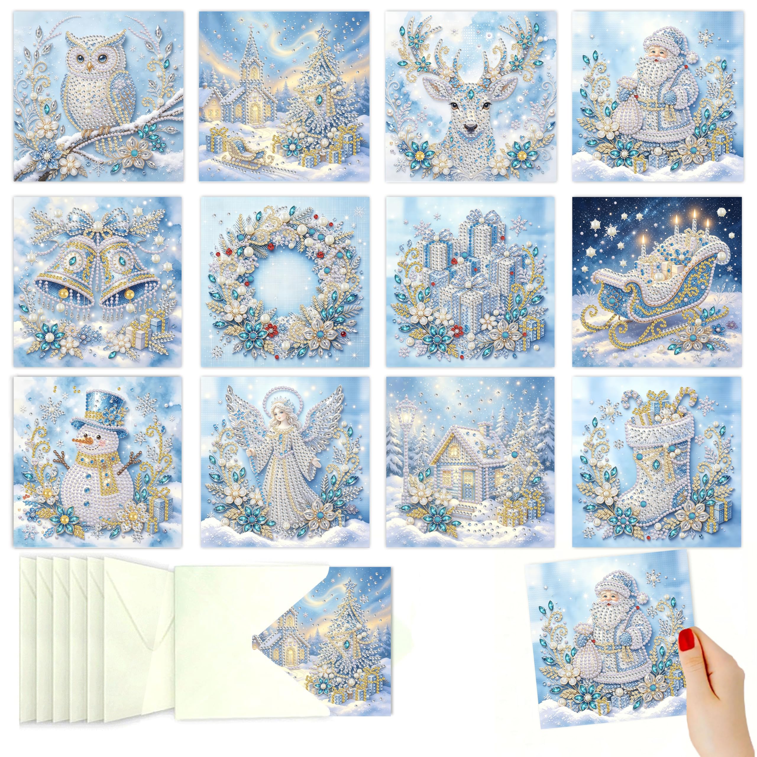 Diamond Art Christmas Cards - DIY Holiday Craft Kits -13