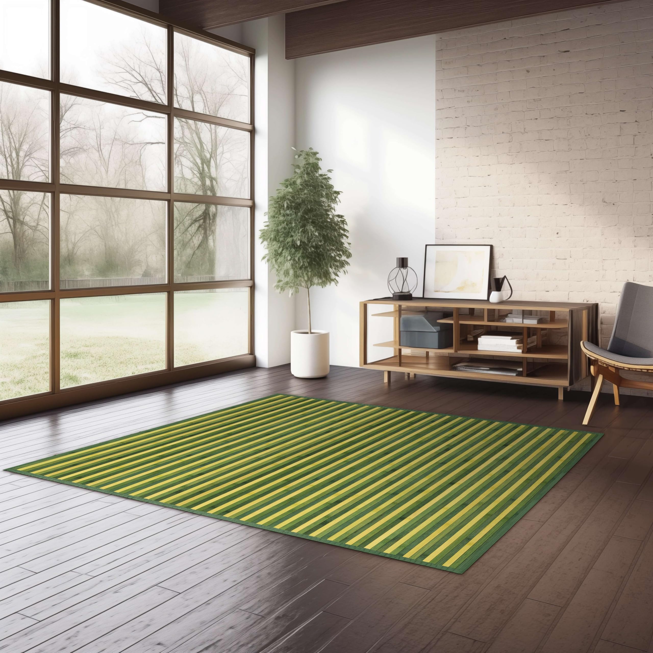 CosìCasa Alfombra de cocina de bambú grande: ideal como alfombra de cocina antideslizante y lavable, pero también como alfombra de salón de bambú y alfombra de baño, perfecta decoración para casa |