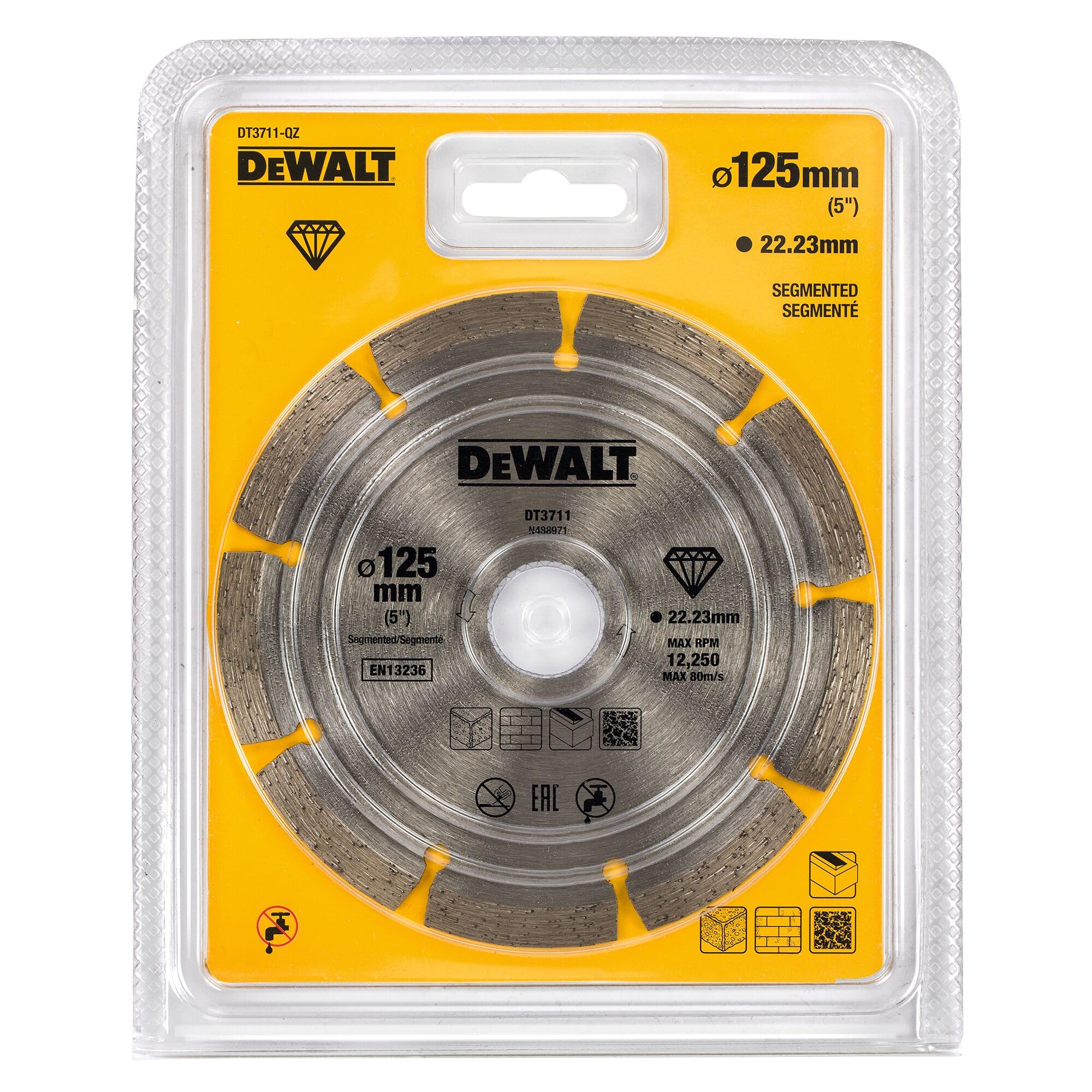 Dewalt Dt3711 Segmented Diamond Cutting Disc 125 X 22.23Mm