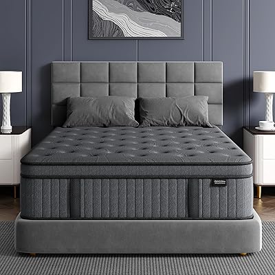 Full Size Mattress 10 inch, Gel Memory Foam and Individual Pocket Springs, Fiberglass Free, Soft and Breathable, Medium Firm Feel