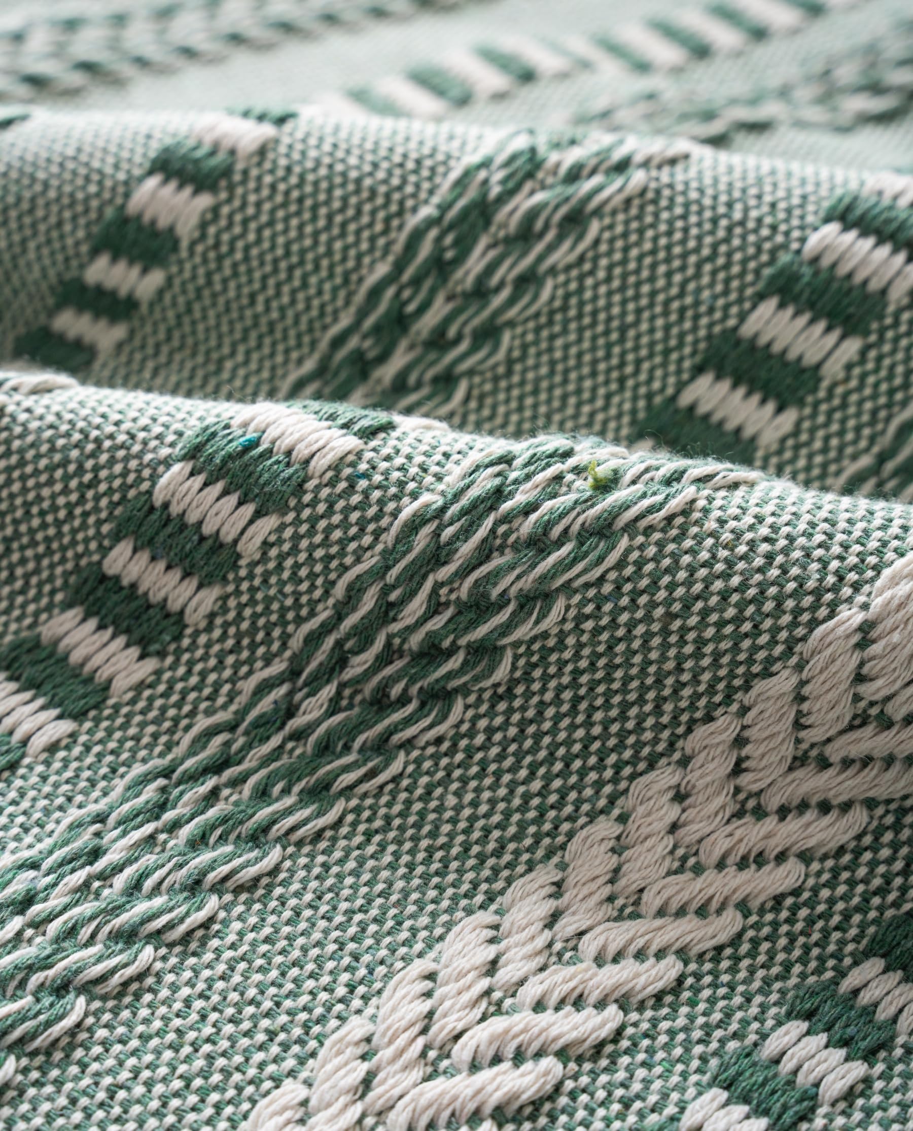 Cethom Decorative Throw Pillow Covers, Set Of 2, 12x20 Inch, Soft Chenille - Olive Green Boho Farmhouse Style