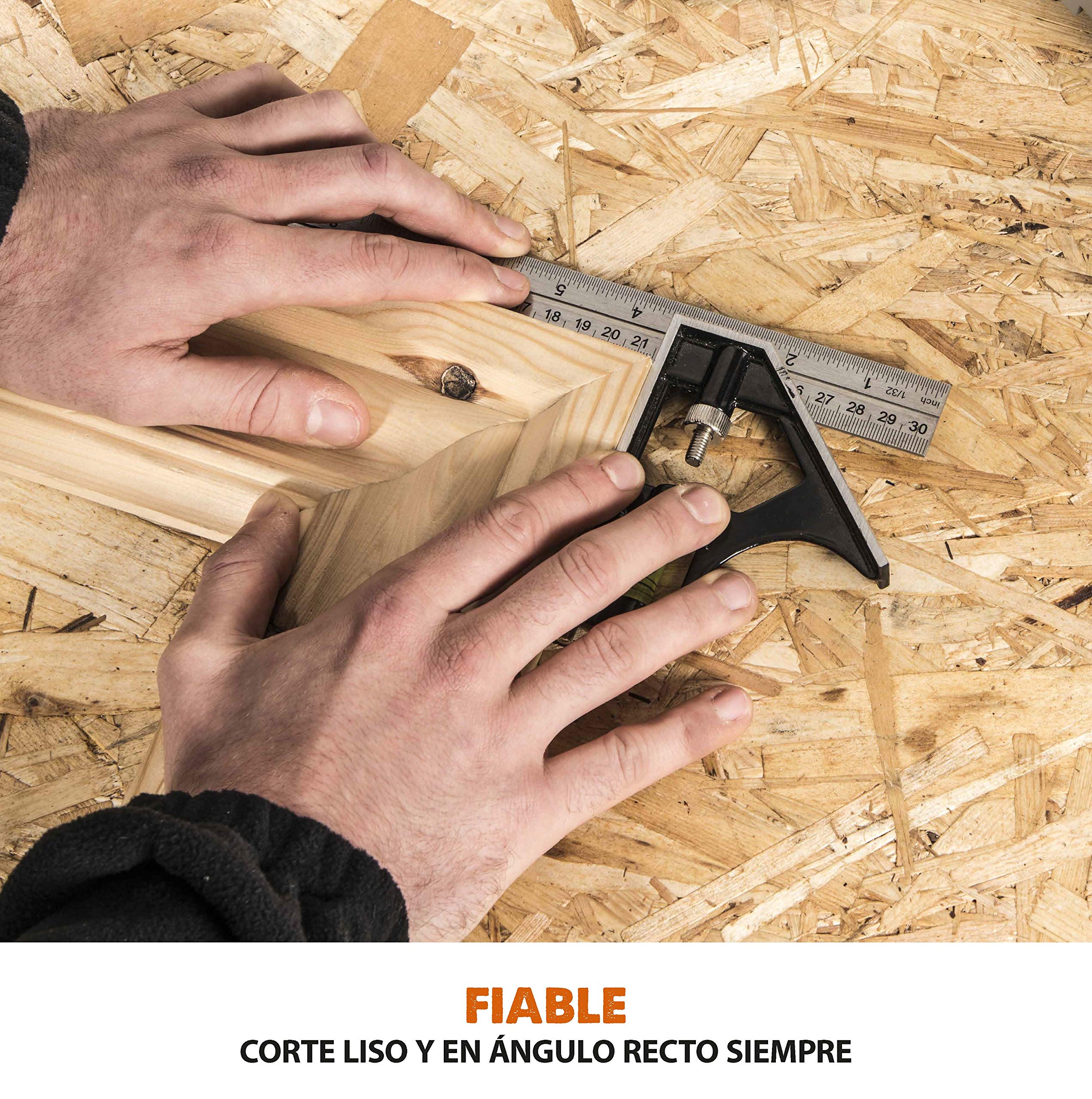 Evolution Power Tools R210CMS Multimaterial Sierra Ingletadora - Corta acero dulce, aluminio, plástico, madera con clavos incrustados, 210 mm