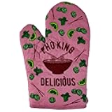 Funny Pho Oven Mitt – Pho King Delicious Vietnamese Noodle Soup Design – Durable Heat Resistant Cotton Blend – Novelty Pink Kitchen Glove for Cooking Humor
