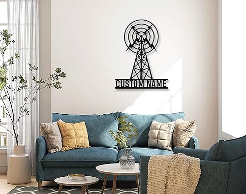 Miniatura 4 de Radio de jamón personalizado Arte de pared de metal Luz LED personalizada Amateur Radio Nombre Signo Decoración del hogar Operador de radio Radio