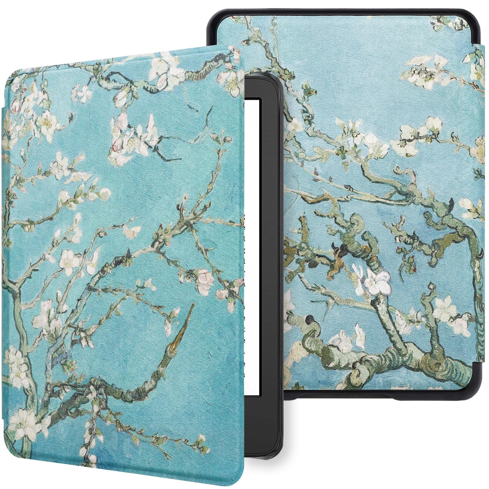 WALNEW Case Cover for All-New Kindle (2022 Release), Smart Cover with Auto Sleep/Wake Fits Kindle (11th Generation) - 2022 Release (Tree and Flowers)-image-25