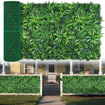 Yangrass Greenery Grass Wall Panels, 40"x120" 33.33 sqft Artificial Outdoor Ivy Privacy Fence Screen, UV-Anti Faux Boxwood Roll Grass Wall Panels for Garden Patio Balcony Decor