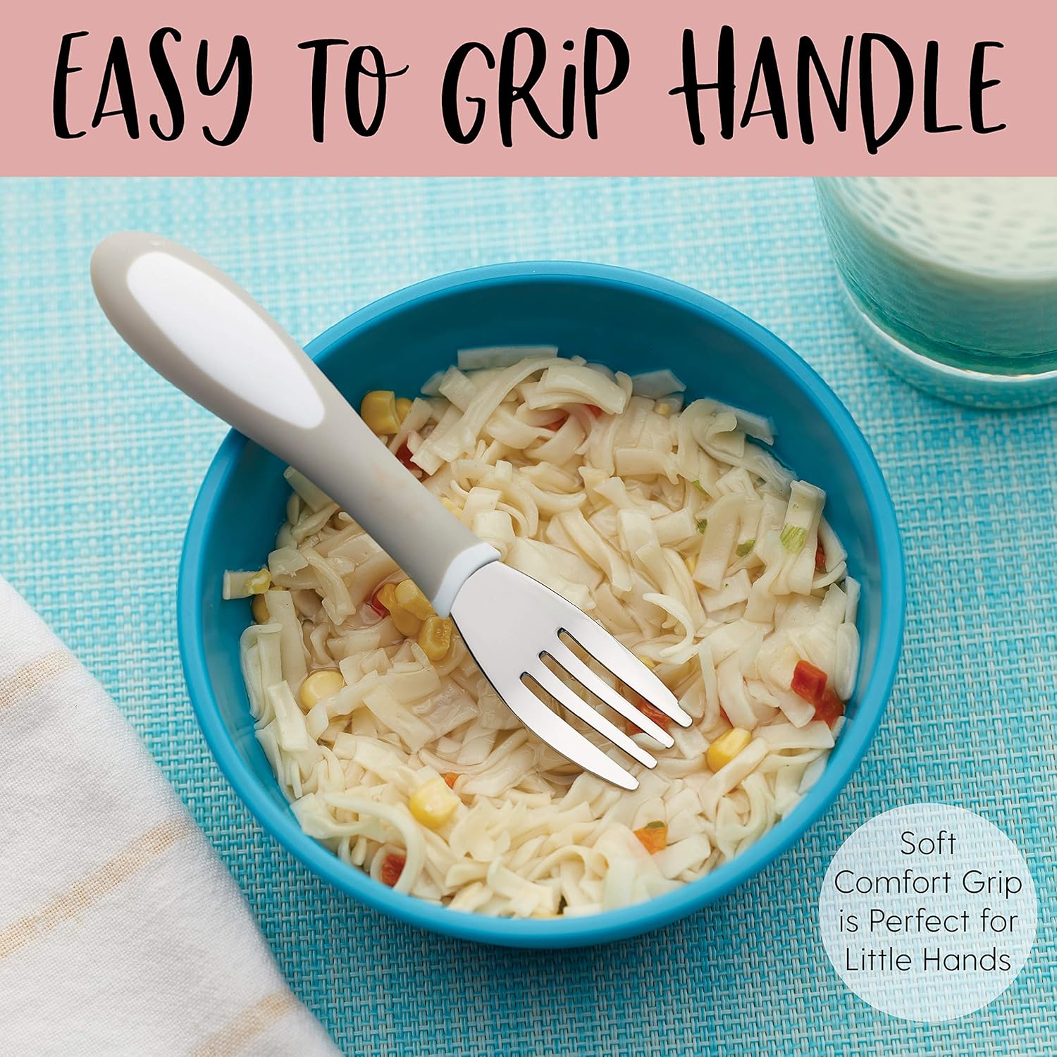 Onе-Dау Sаlе: Uр tо 50% оƒƒ ECR4Kids-ELR-18104 My First Meal Pal Toddler Forks, BPA-Free and Dishwasher Safe Utensils for Babies and Kids, Children's Flatware for Self-Feeding, White/Light Grey (3-Pack)