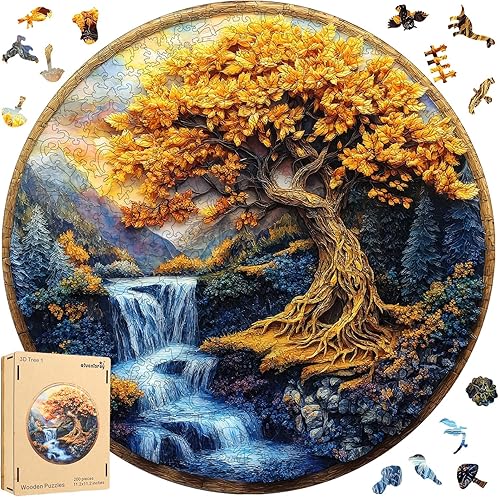 Miniatura 9 de Qiuenisray Rompecabezas de madera para adultos, rompecabezas de 200 piezas con forma única certificada FSC, regalo creativo de madera para adultos,
