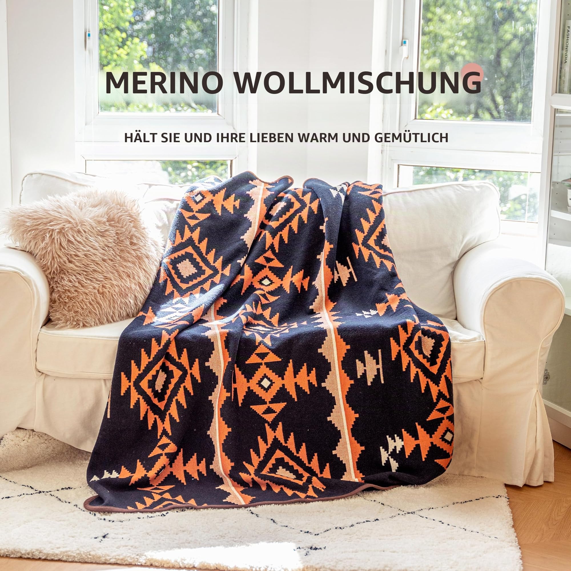 Acushla Decke aus Merinowoll-Mischgewebe 51" – Bild 4