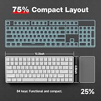 TMKB T84SE Mechanikus Gamer Billentyűzet 84 Gomb Piros Switch LED Fehér 3