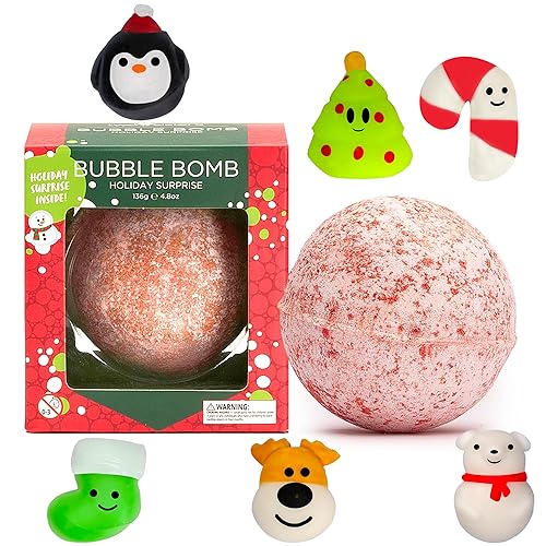 Miniatura 1 de Bomba de baño de burbujas para niños con juguete sorpresa en el interior por Two Sisters Spa Una gran caja de regalo con 99 de burbujas naturales