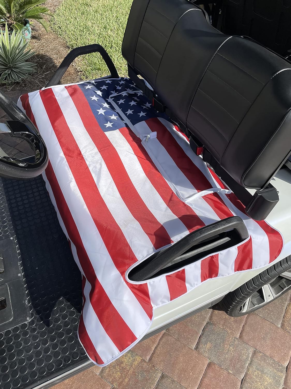 Golf Cart Essentials Golf Cart Seat Cover | American Flag Pattern | Portable | Lightweight Golf Blanket | All Weather Comfortable Cushion | USA | Sports | Golf Accessories | Club Car | EZGO : Sports & Outdoors