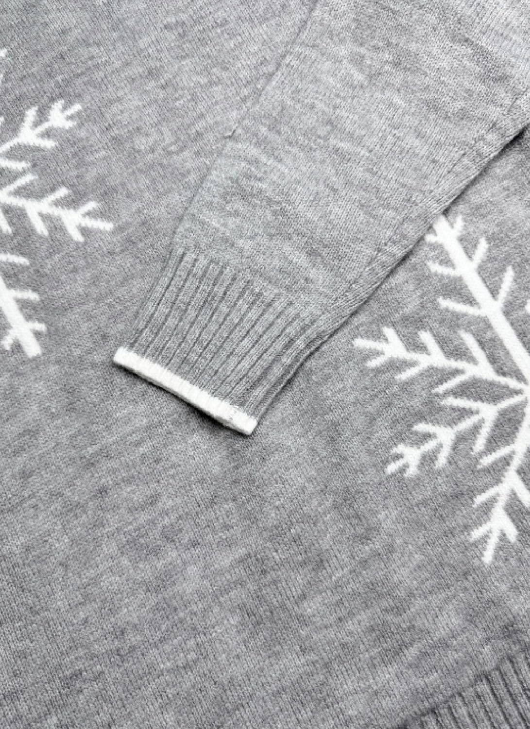 Sweaters for Women Snowflake Crewneck Long Sleeve Loose Fit Sweater Casual Color Block Knitted Pullover Tops - Image 6