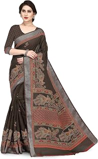 Women's Woven Linen Saree With Unstiched Blouse Piece