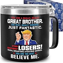 Gifts for Brother from Sister, Birthday Gift for Adult Older Bro, You Are A Really Great Brother Mug Tumbler 14Oz - Insulated Coffee Cup with Lid and Gift Box