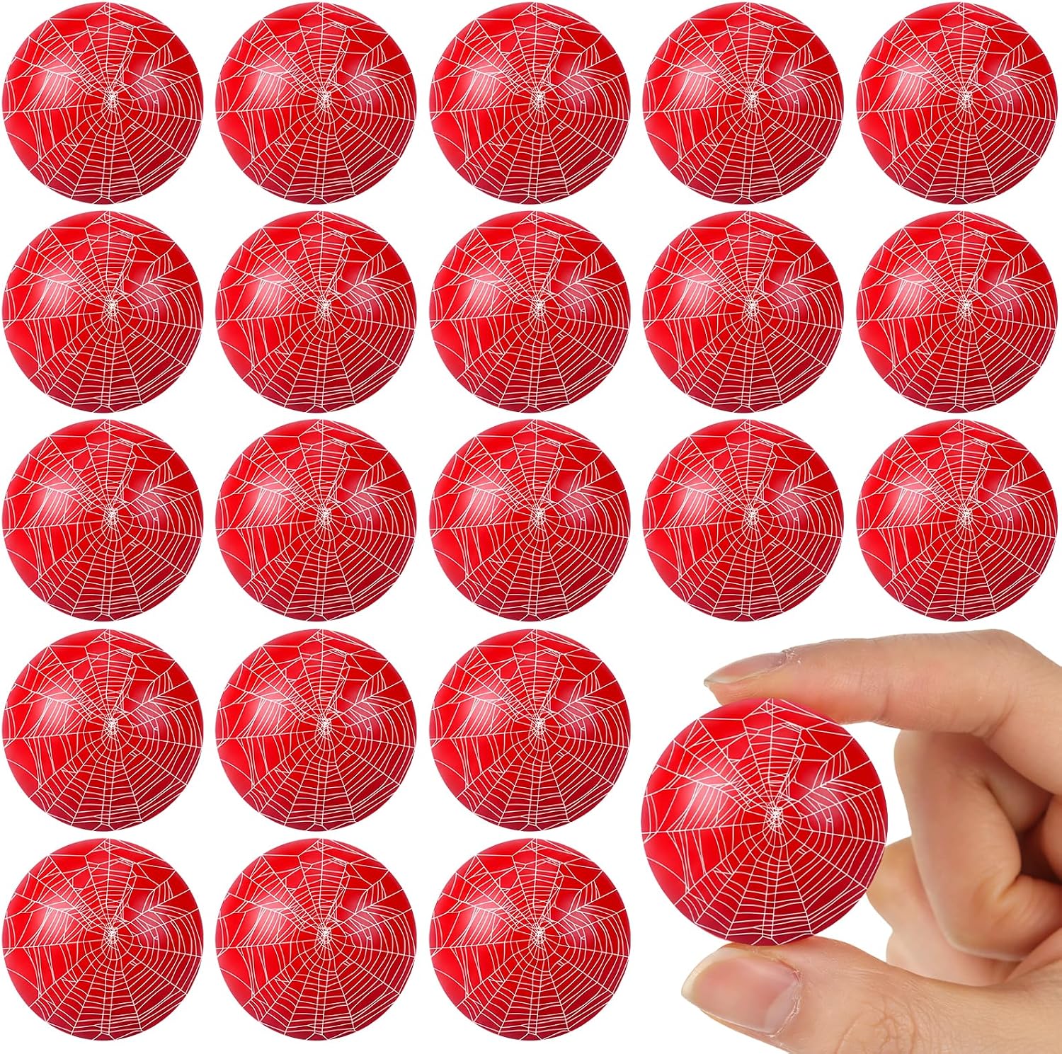 Foilswirl 24 Pack Spider Web Party Favors 35mm Bouncy Balls for Kids