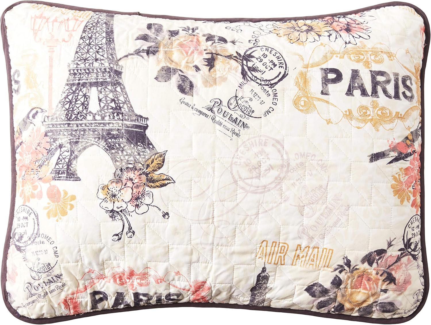 Avondale Manor Cherie 4-Piece Parisian Comforter Set, Ultra Soft, Lightweight Reversible Bedding Set with Throw Pillows, All Season, Hypoallergenic, and Machine Washable, Twin, Coral