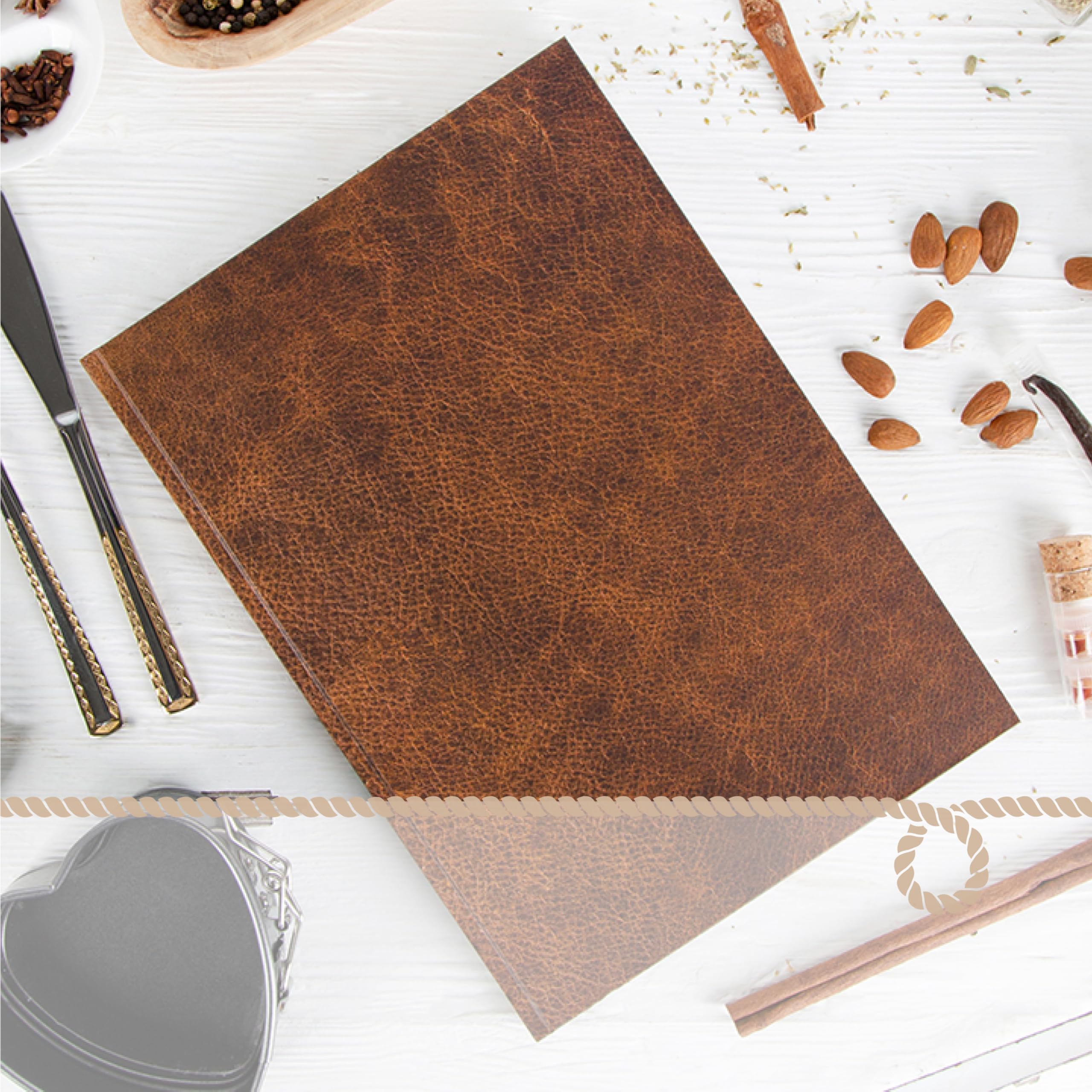 Taccuino XXL effetto pelle vintage DIN A4: diario vuoto con copertina rigida, notebook regalo per appunti, quaderno journaling con 164 pagine, agenda personale, journal viaggio creativo