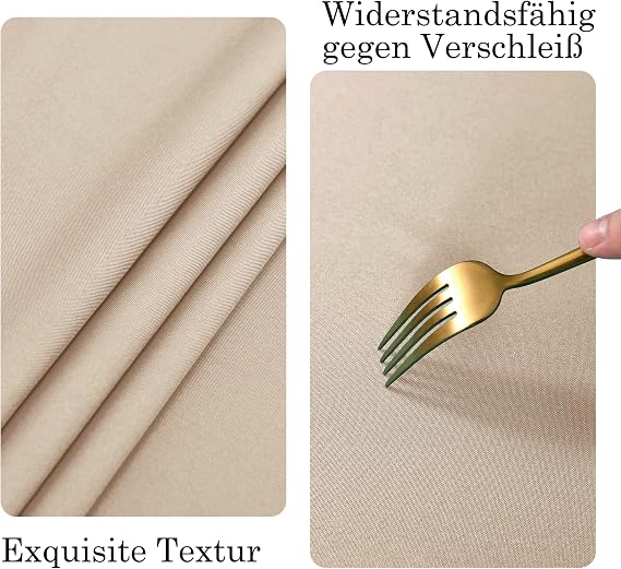 XWZO Rectangular Tablecloths, Washable, Wipe-Clean Table Linen, Water-Repellent Tablecloth, Table Linen, Stain Protection, 1 Piece, 130 x 130 cm, Cream