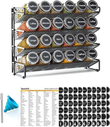 Niche pick for modern kitchen integration: SpaceAid Spice Rack with 24 Jars