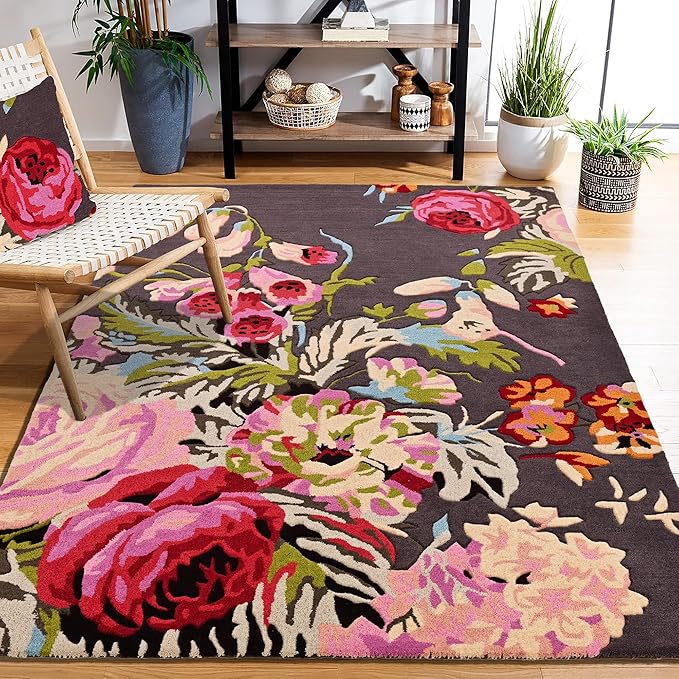 Amazon.com: Restoration and Renovation Modern Rose Floral Wool Rug ...