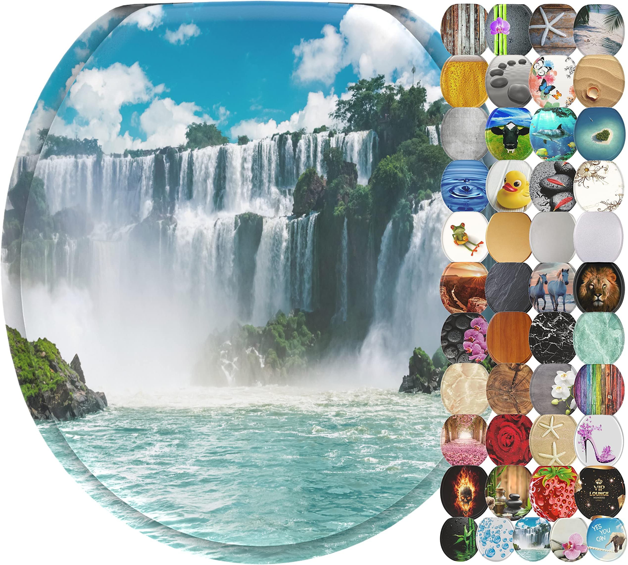 Transparent Fish Aquarium Round Standard Size Toilet Seat with Cover Acrylic Seats