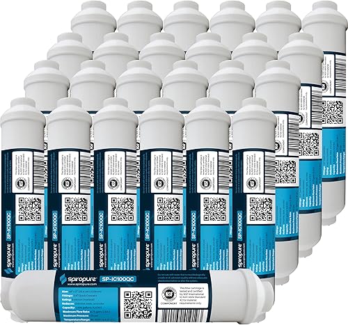 Miniatura 8 de SpiroPure Filtro en línea NSF Coconut Shell Filtro de agua de carbono granular con conexión rápida de 14", 2" x 10" (paquete de 1)