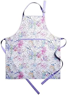 Maison d' Hermine Tablier de cuisine 100 % coton avec col réglable et poche centrale cachée avec de longues attaches pour homme et femme (70 cm x 85 cm), Floral Love