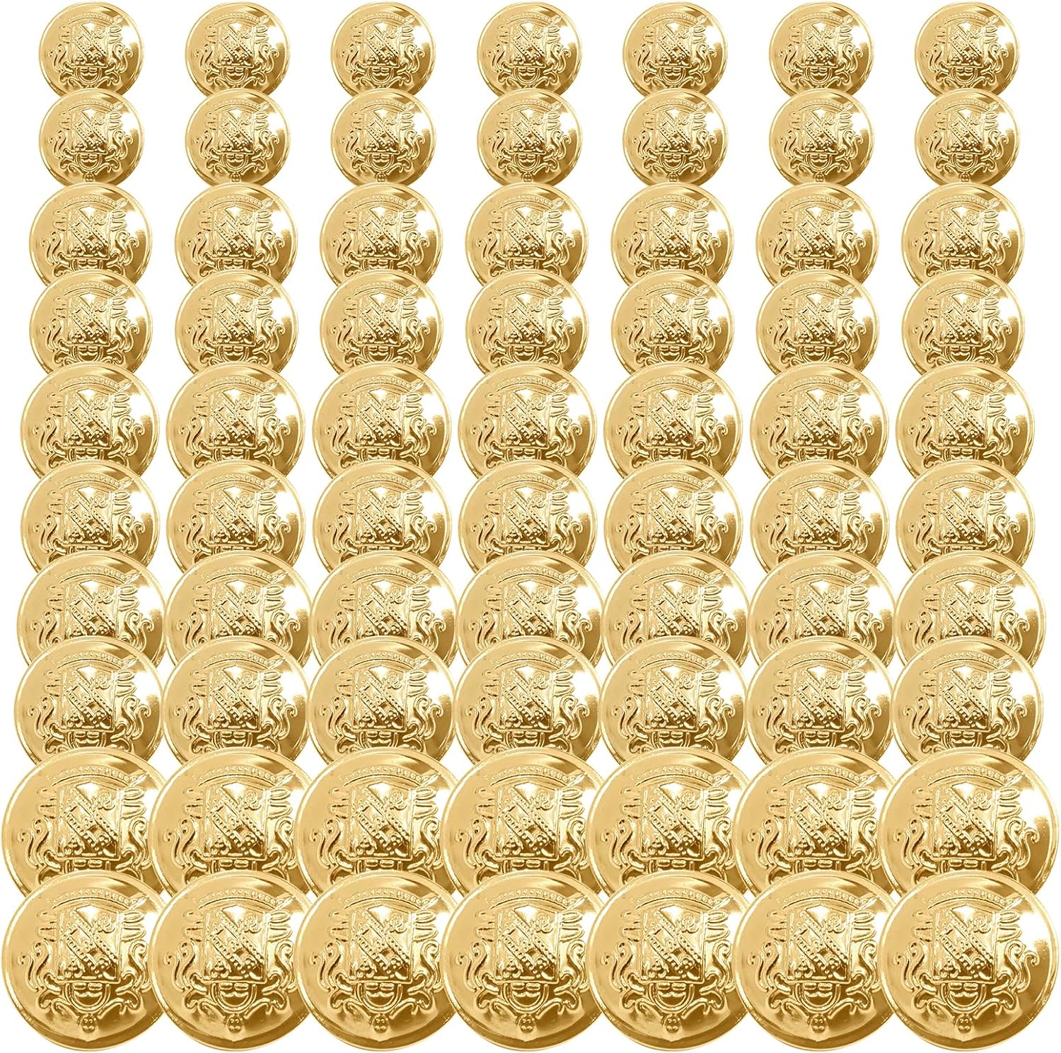 70 Piece Metal Blazer Button Set, 5 Sizes Vintage Gold Buttons for Women Men Blazers, Suits, Sport Coat, Uniform, Jacket, Jeans (15mm 18mm 20mm 23mm 25mm)