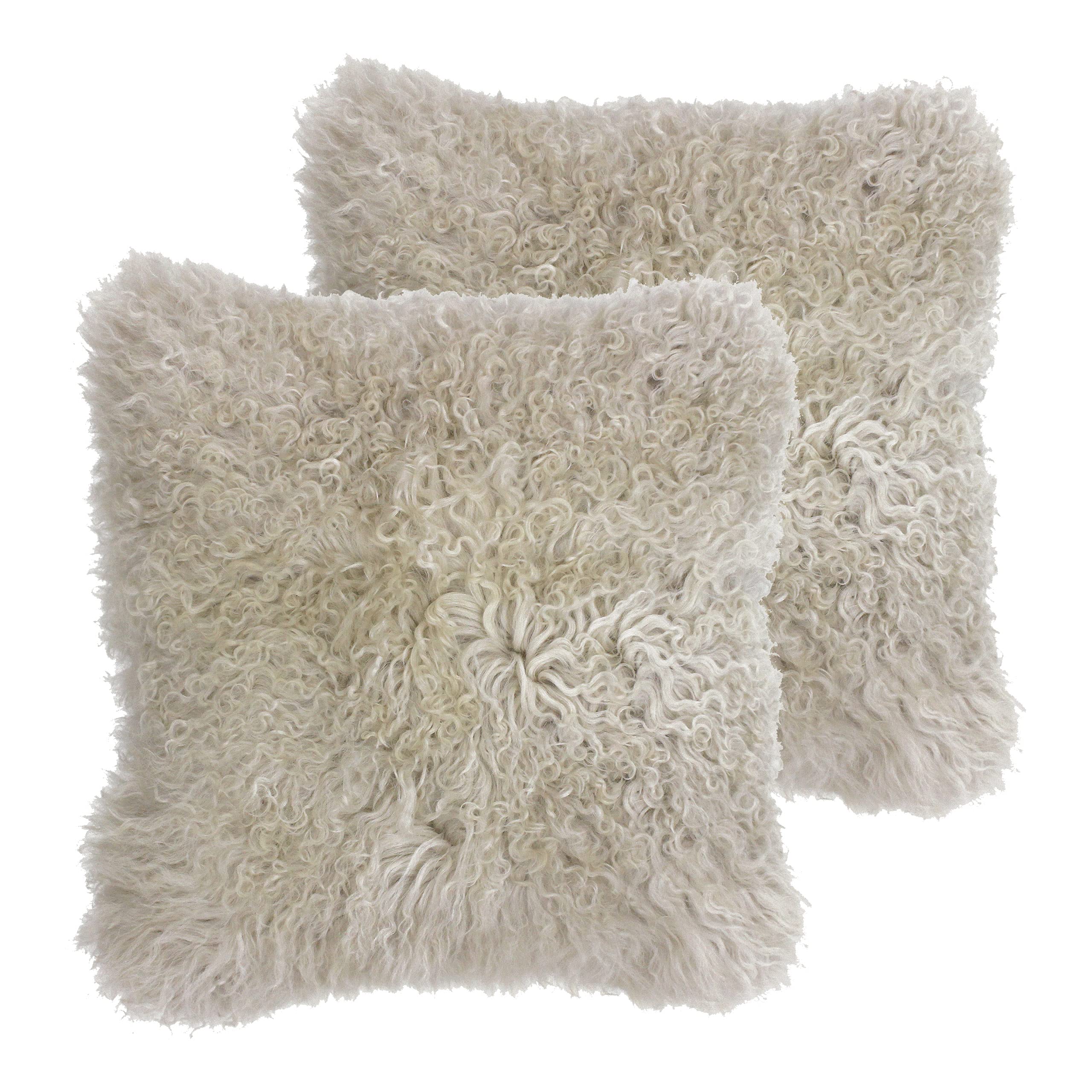 Riva Paoletti Mongolian Twin Pack Polyester Filled Cushions, Oatmeal, 40 x 40cm
