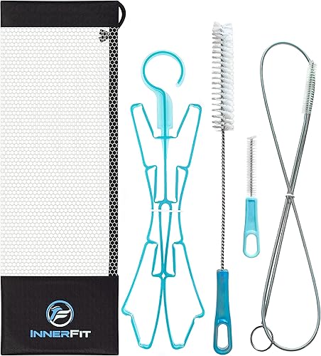 InnerFit Kit de limpieza de vejiga de hidratación - Kit de limpieza de vejiga de agua 5 en 1 para vejigas universales - 3 cepillos - 1 marco