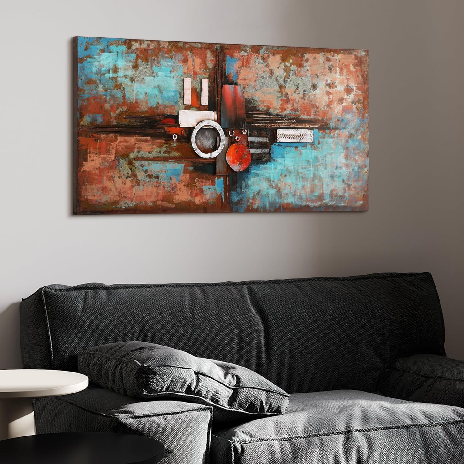 Empire Art Direct "Composition 1" Mixed Media Hand Painted Iron Wall Sculpture by Primo