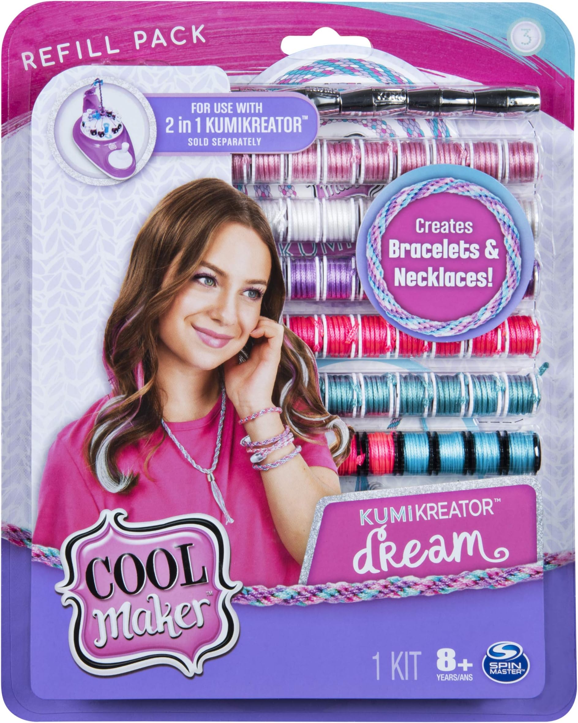 Cool Maker, KumiKreator Dream Fashion Pack Refill, Friendship Bracelet and Necklace Activity Kit