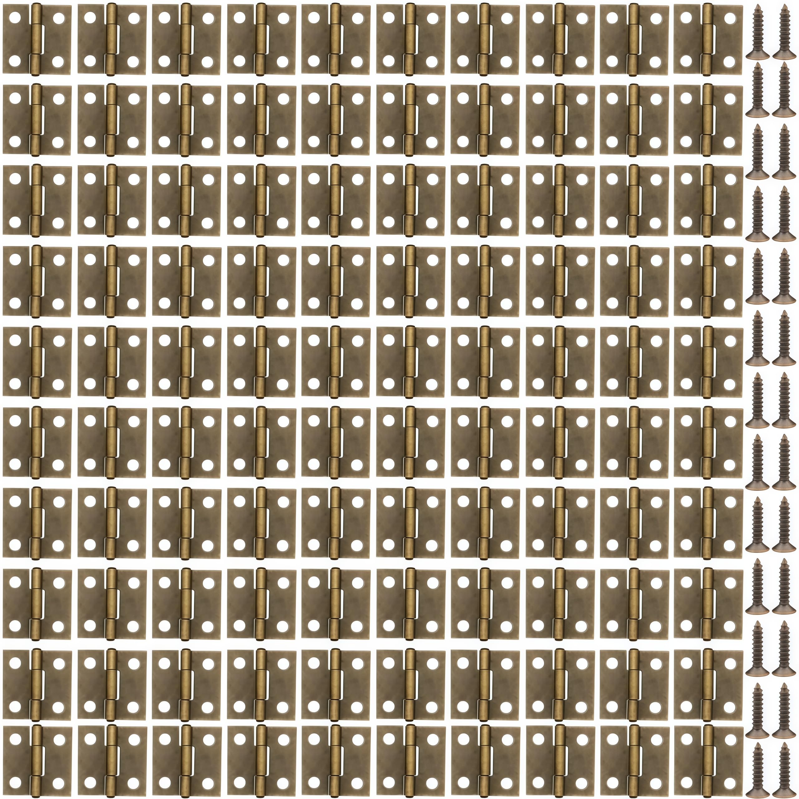 Vbnexyr Bronze Folding Hinge 50 Piece Pack Of 24 * 25Mm Metal Cabinet Door Hinges With Internal Folding Hinges And Screws Antique
